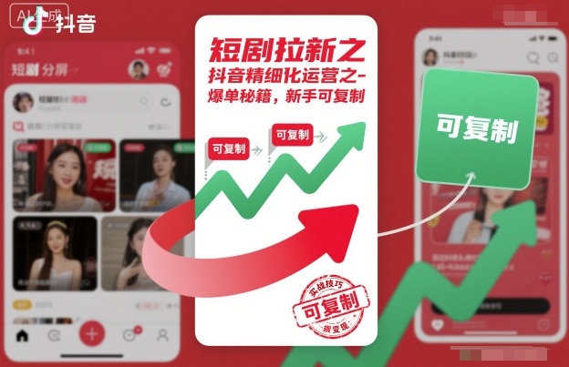 短剧拉新之抖音精细化运营之爆单秘籍,新手可复制-初遇
