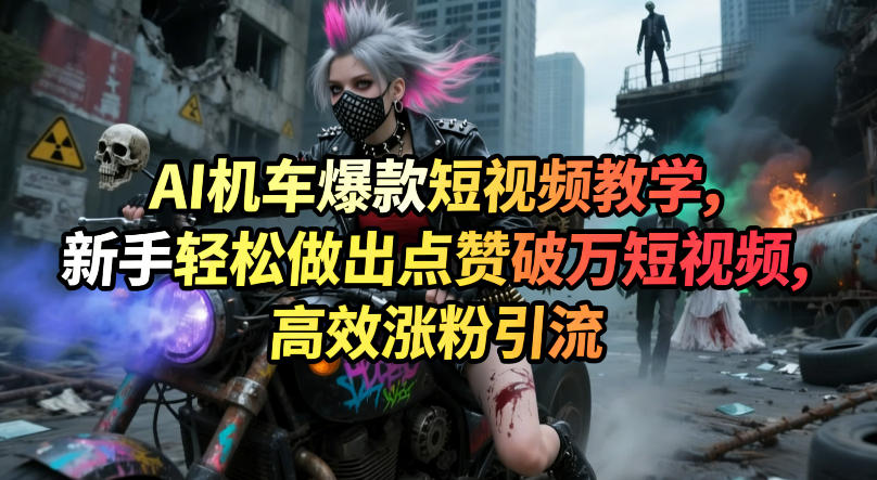 AI机车爆款短视频教学，新手轻松做出点赞破万短视频，高效涨粉引流-初遇