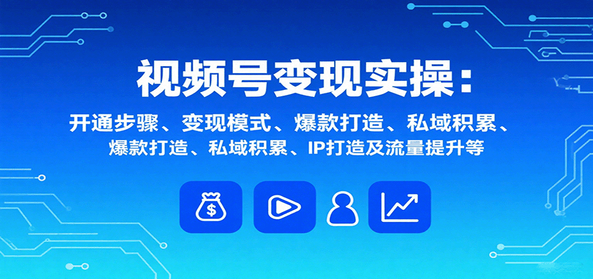 视频号变现实操,含开通步骤、变现模式、爆款打造、私域积累、IP打造及流量提升等-初遇