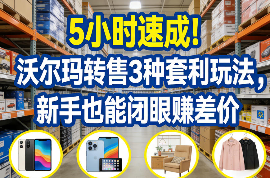 5小时速成！沃尔玛转售3种套利玩法，新手也能闭眼賺差价-初遇