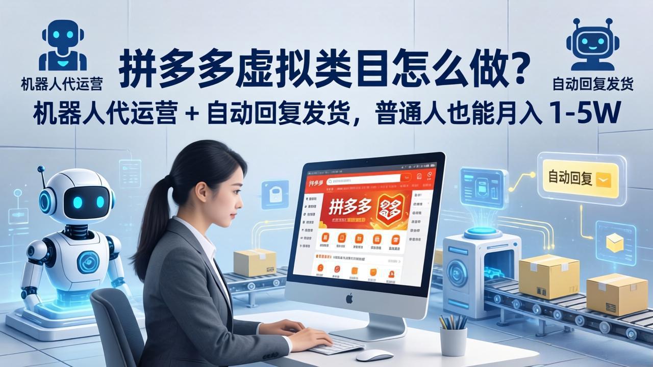 拼多多虚拟类目怎么做？机器人代运营 + 自动回复发货，普通人也能月入 1-5W-初遇