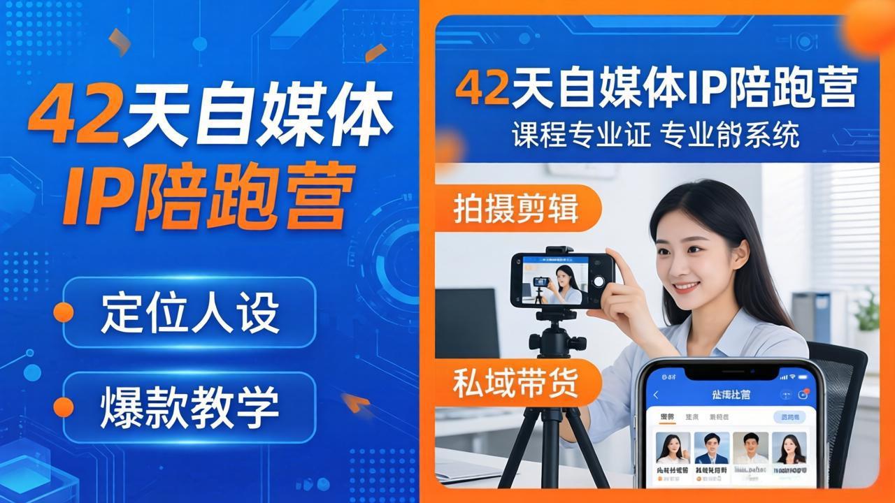 42天自媒体IP陪跑营-26年4月19更新：定位人设爆款全教学，拍摄剪辑私域带货一站式落地-初遇