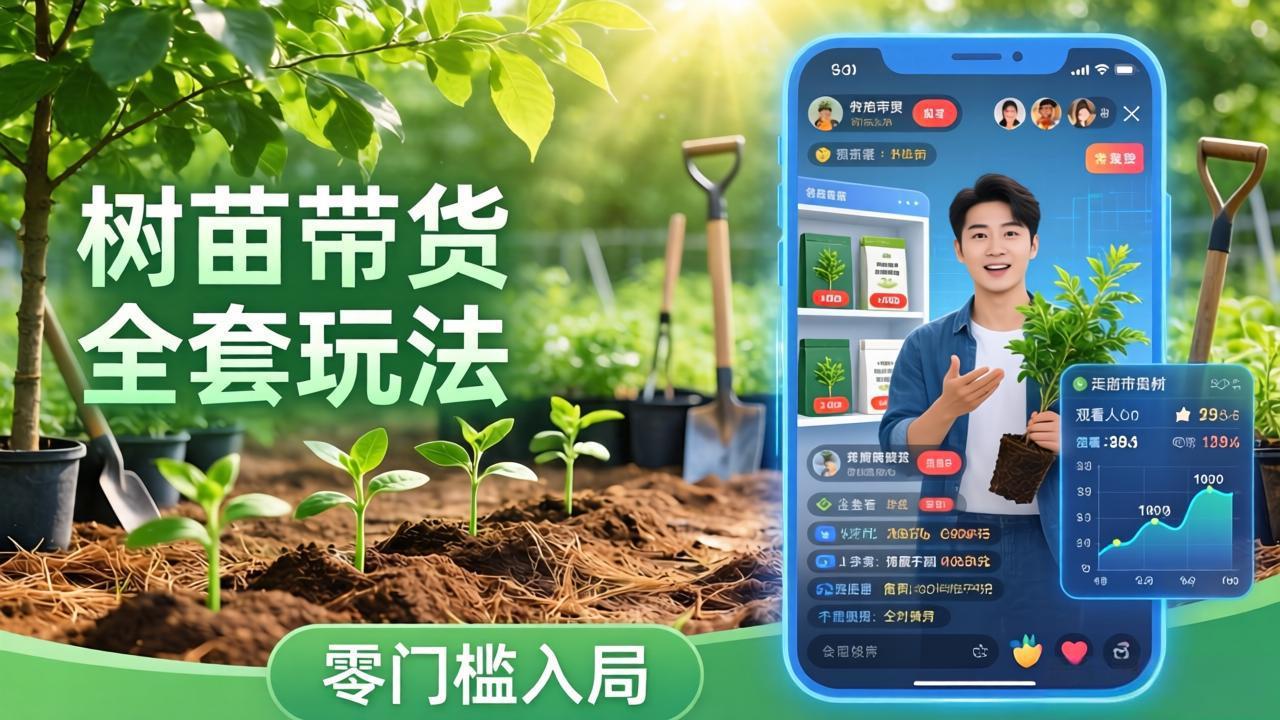 视频号AI树苗带货全套玩法：零门槛入局，掌握豆包、千问等AI工具制作树苗视频的全套流程-初遇