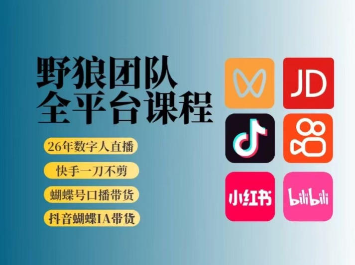 野狼团队2026新版全平台短视频带货教学，打开流量突破口，开始Ai带货(更新26年3月)-初遇