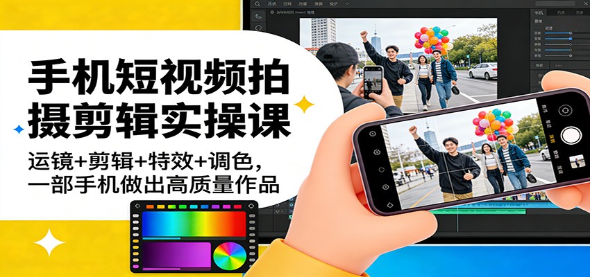手机短视频拍摄剪辑实操课：运镜+剪辑+特效+调色，一部手机做出高质量作品-初遇