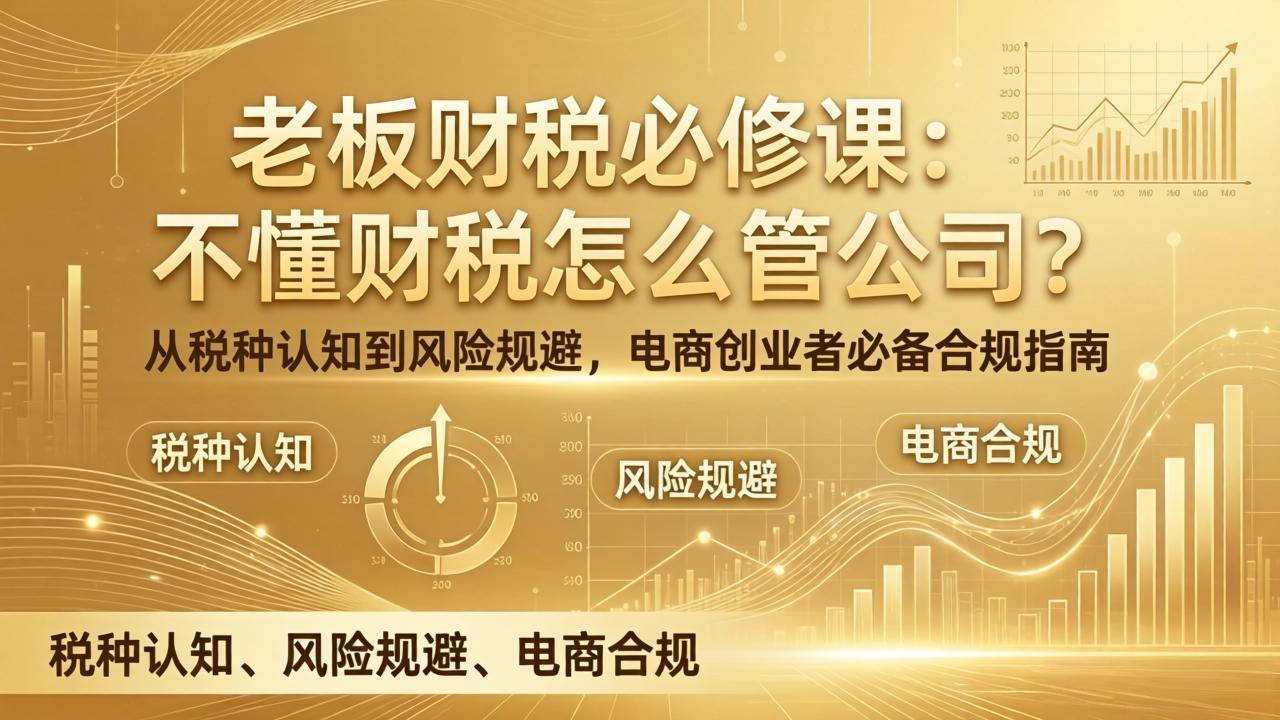 老板财税必修课：不懂财税怎么管公司？从税种认知到风险规避，电商创业者必备合规指南-初遇