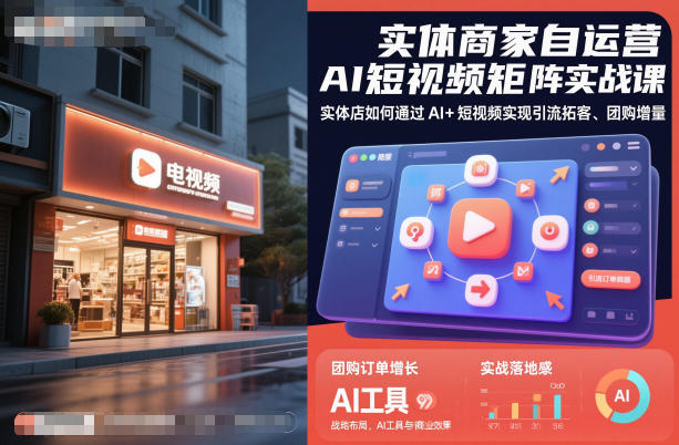 实体商家自运营AI短视频矩阵实战课，实体店如何通过AI+短视频实现引流拓客、团购增量-初遇