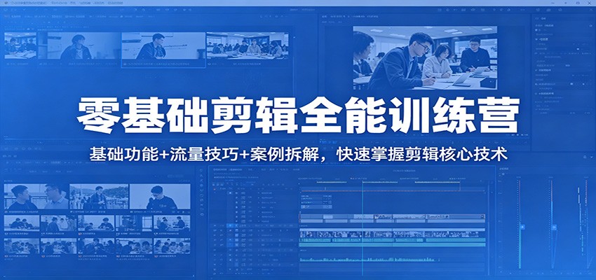 零基础剪辑全能训练营：基础功能+流量技巧+案例拆解，快速掌握剪辑核心技术-初遇