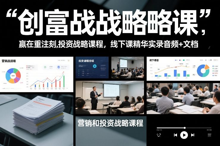 创富战略课，赢在重注时刻，营销和投资战略课程，线下课精华实录音频+文档-初遇