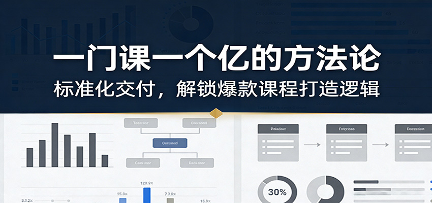 一门课一个亿的方法论：标准化交付，解锁爆款课程打造逻辑-初遇