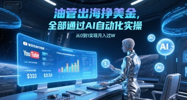 油管出海挣美金，全部通过AI自动化实操，从0到1实现月入过W-初遇