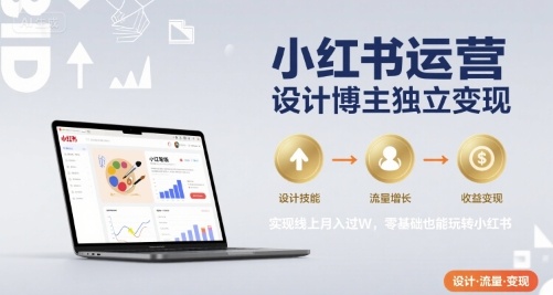 小红书运营设计博主独立变现,实现线上月入过W,零基础也能玩转小红书-初遇