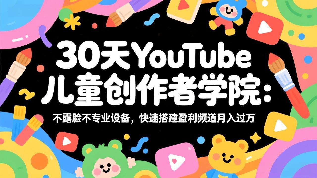 30天YouTube儿童创作者学院：不露脸不专业设备，快速搭建盈利频道月入过万-初遇