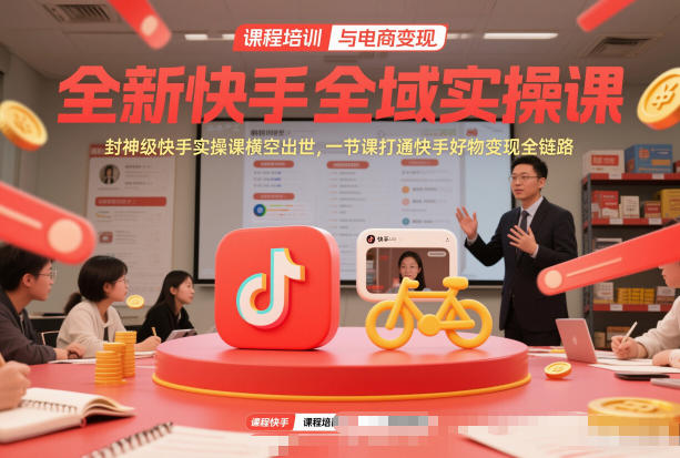 全新快手全域实操课，封神级快手实操课横空出世，一节课打通快手好物变现全链路-初遇