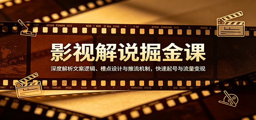 影视解说掘金课：深度解析文案逻辑、槽点设计与推流机制，快速起号与流量变现-初遇