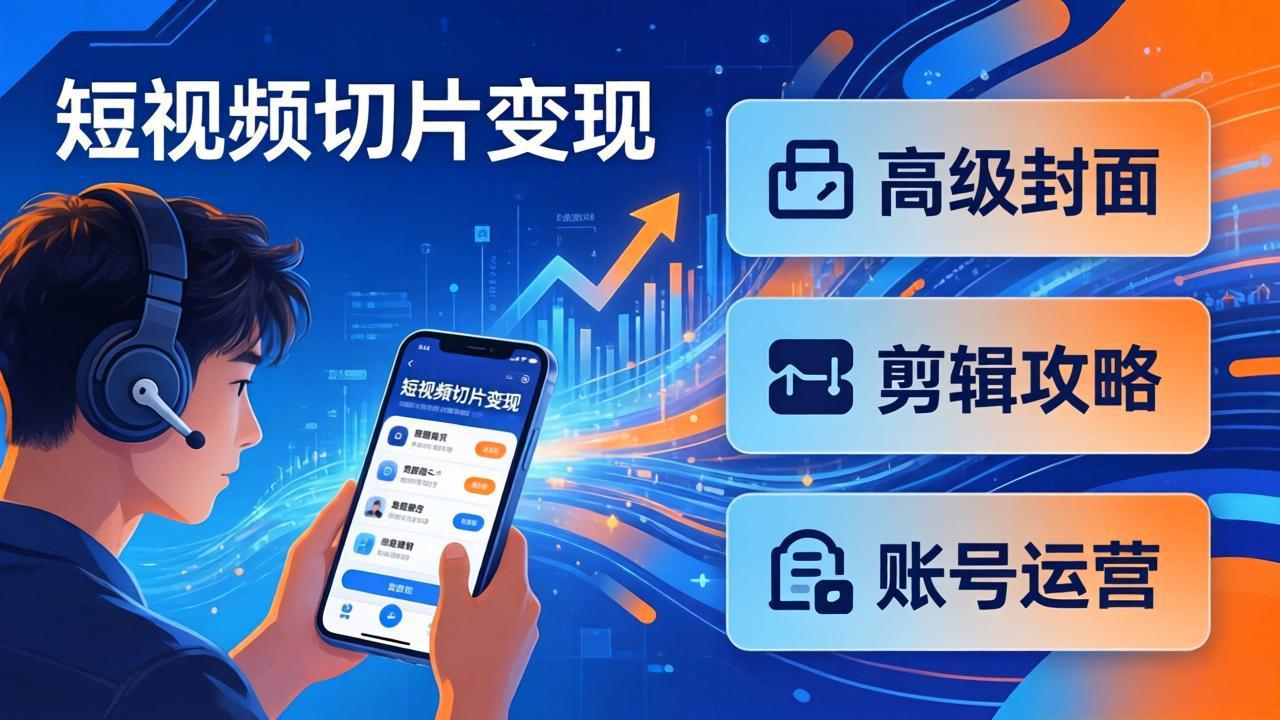 短视频切片变现速成班2.0：高级封面+剪辑攻略+账号运营，0基础小白快速入局副业-初遇