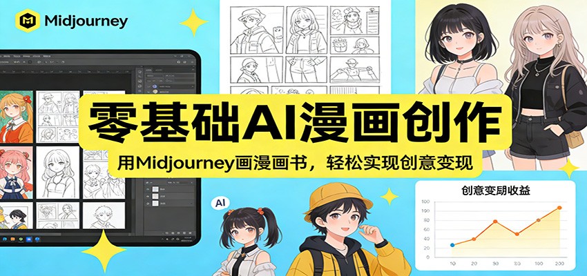 零基础AI漫画创作：用Midjourney画漫画书，轻松实现创意变现-初遇