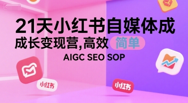 21天小红书自媒体成长变现营,高效 简单 AIGC SEO SOP-初遇