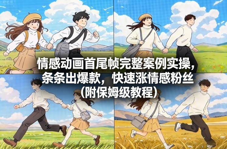 情感动画首尾帧完整案例实操，条条出爆款，快速涨情感粉丝(附保姆级教程)-初遇