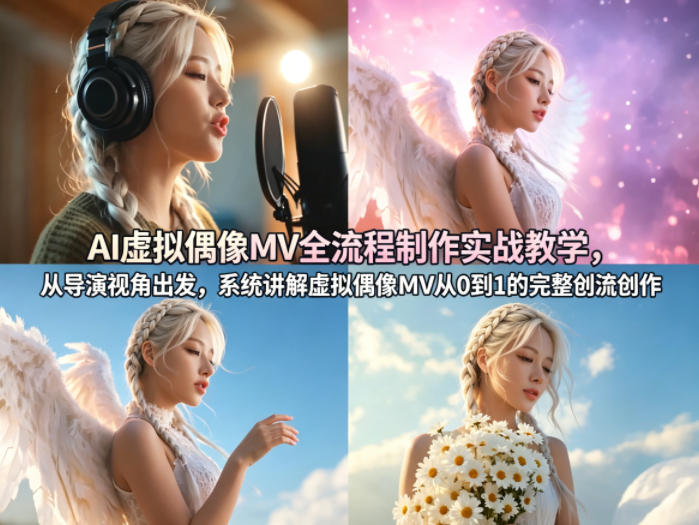 AI虚拟偶像MV全流程制作实战教学，从导演视角出发，系统讲解虚拟偶像MV从0到1的完整创作流程-初遇