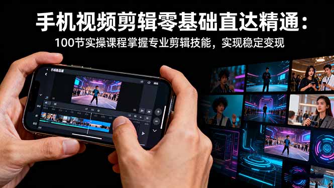 手机视频剪辑零基础直达精通:100节实操课程掌握专业剪辑技能,实现稳...-初遇