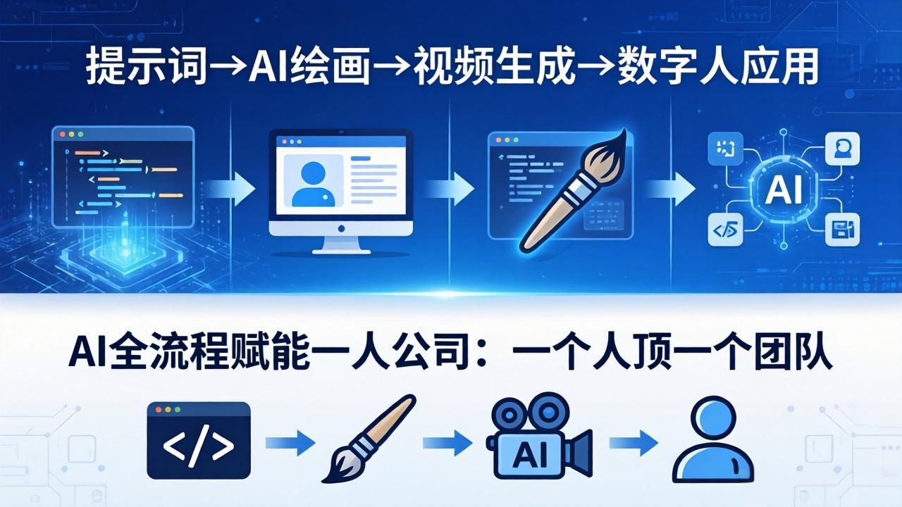 AI全流程赋能一人公司：提示词、绘画、视频、数字人、编程，一个人顶一个团队-初遇
