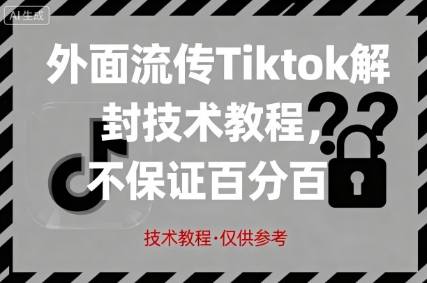 外面流传Tiktok解封技术教程，不保证百分百，具体自测-初遇