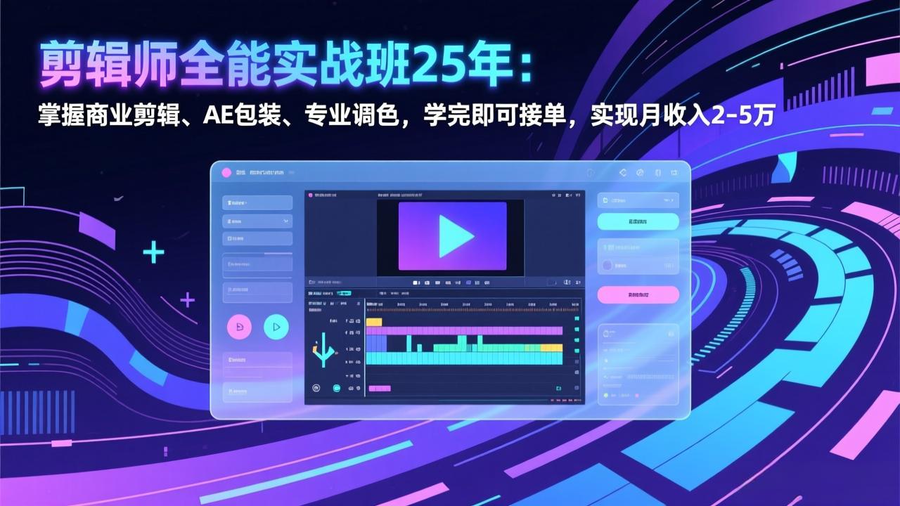 剪辑师全能实战班25年：掌握商业剪辑、AE包装、专业调色，学完即可接单，实现月收入2-5万-初遇
