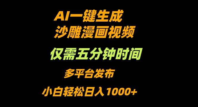 AI一键生成沙雕动漫视频，只需5分钟，小白轻松日入1000+-初遇