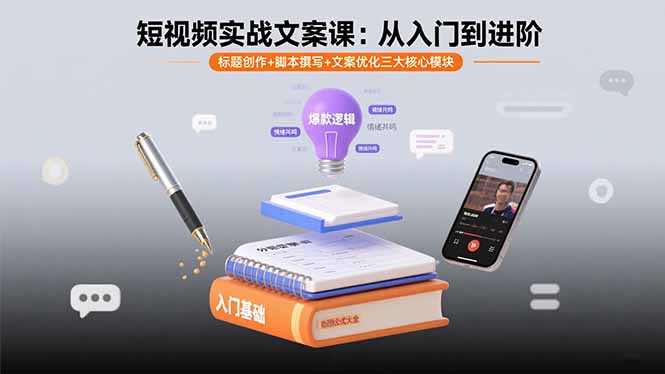 短视频实战文案课:从入门到进阶 标题创作+脚本撰写+文案优化三大核心模块-初遇