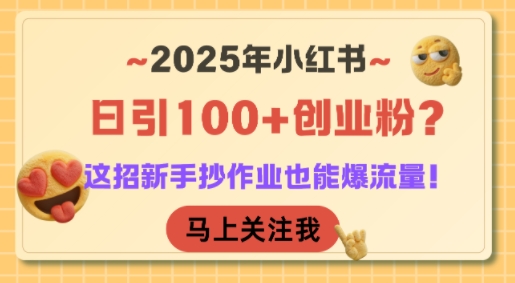 2025年小红书日引100+创业粉?这招新手抄作业也能爆流量!-初遇