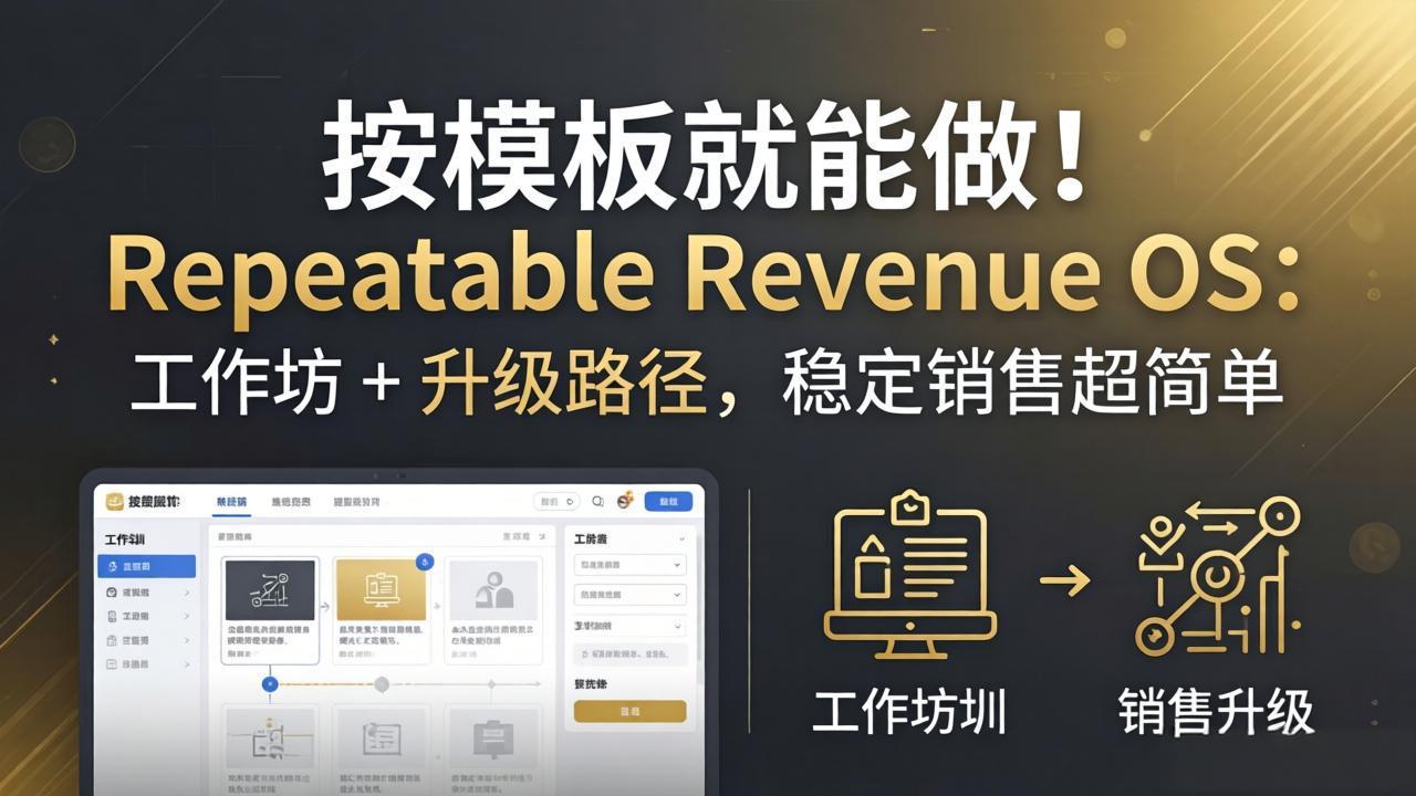 按模板就能做！Repeatable Revenue OS：工作坊 + 升级路径，稳定销售超简单-初遇