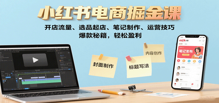 小红书电商掘金课:开店流量、选品起店、笔记制作、运营技巧,爆款秘籍,轻松盈利-初遇
