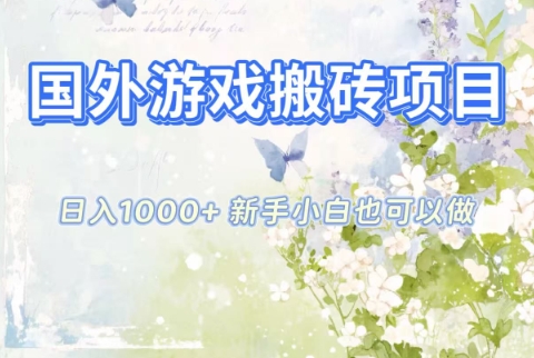 国外游戏搬砖项目,日入1k+,全自动解放双手,新手小白也可做【揭秘】-初遇