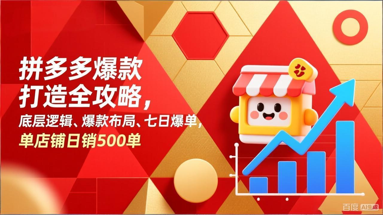 拼多多爆款打造全攻略，底层逻辑、爆款布局、七日爆单，单店铺日销500单-初遇