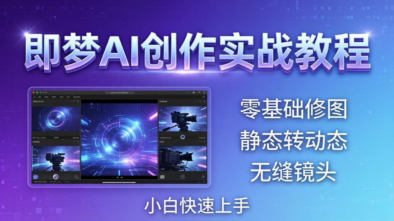 即梦AI创作实战教程，从零基础修图到AI导演，实战教学静态转动态+无缝镜头，小白快速上手-初遇