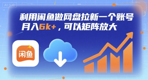 利用闲鱼做网盘拉新一个账号,月入6k+,可以矩阵放大-初遇