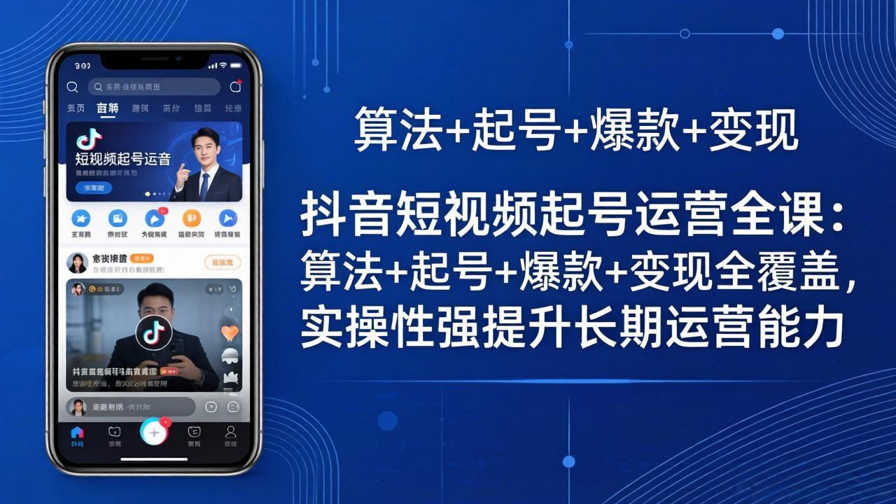 抖音短视频起号运营全课：算法+起号+爆款+变现全覆盖，实操性强提升长期运营能力-初遇