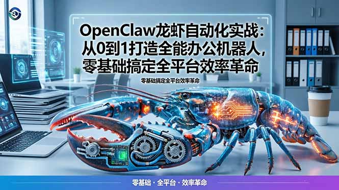OpenClaw龙虾自动化实战：从0到1打造全能办公机器人，零基础搞定全平台效率革命-初遇