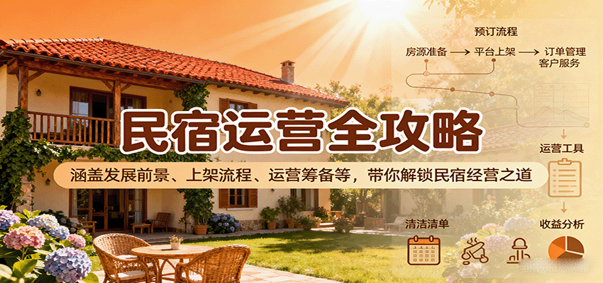 民宿运营全攻略:涵盖发展前景、上架流程、运营筹备等,带你解锁民宿经营之道-初遇