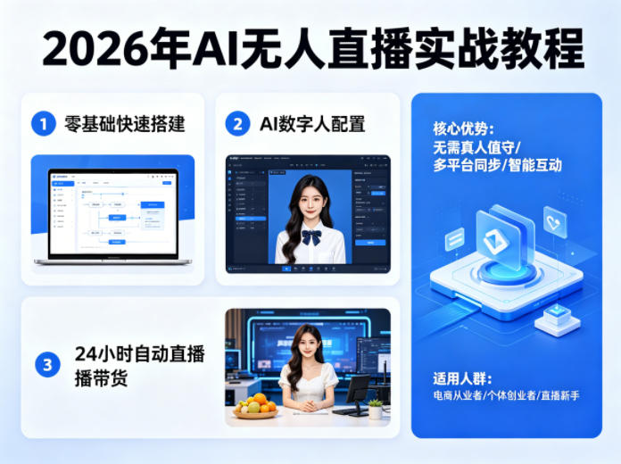 2026年AI无人直播实战教程，零基础也能快速搭建AI数字人无人直播间，实现24小时自动直播带货-初遇
