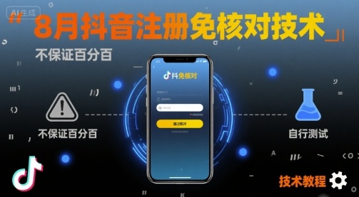 8月抖音注册免核对技术,不保证百分百,自测-初遇