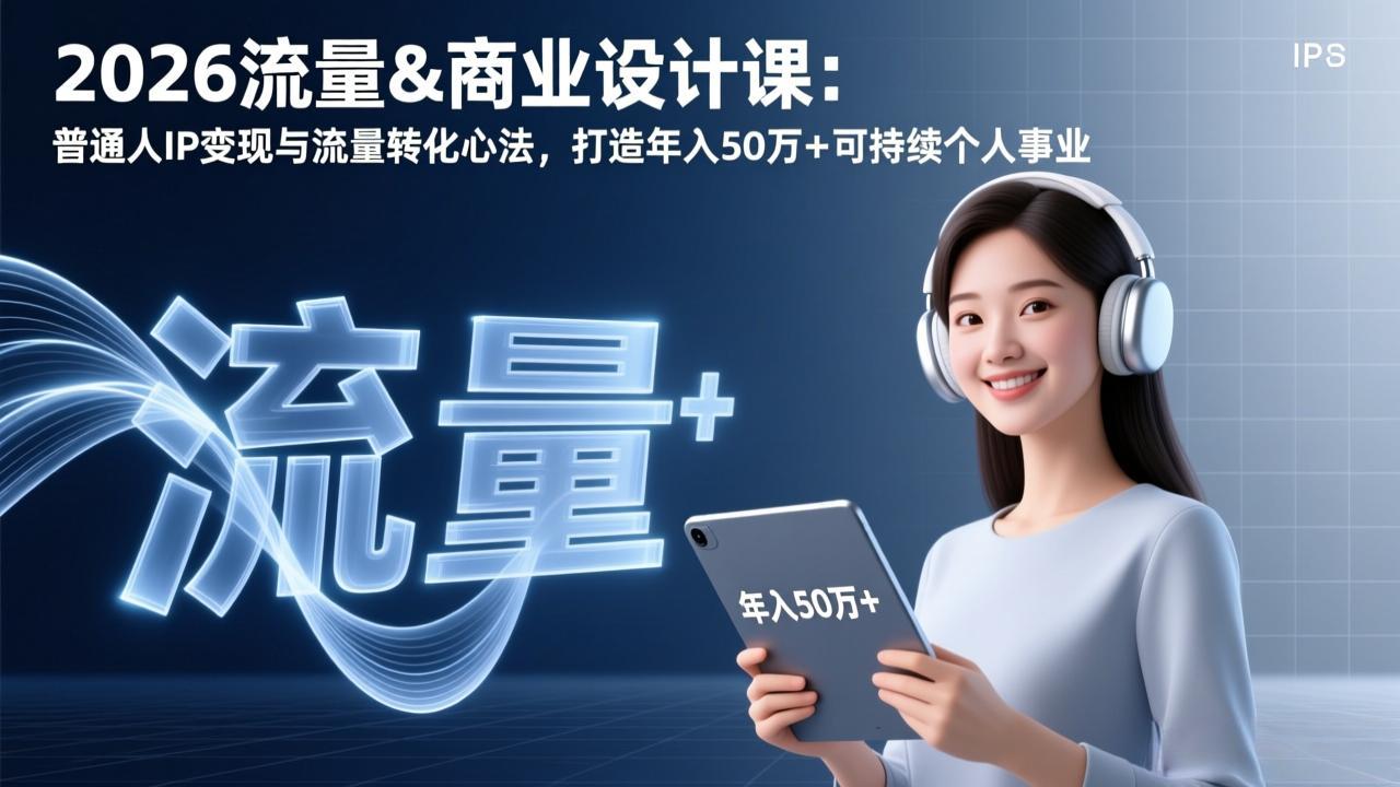 2026流量&商业设计课：普通人IP变现与流量转化心法，打造年入50万+可持续个人事业-初遇
