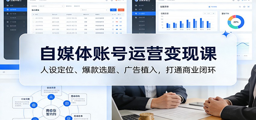 自媒体账号运营变现课：人设定位、爆款选题、广告植入，打通商业闭环-初遇