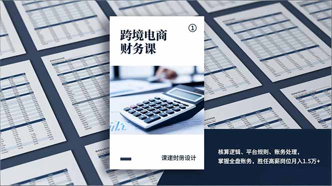 跨境电商财务课，核算逻辑、平台规则、账务处理，掌握全盘账务，胜任高薪岗位月入1.5万+-初遇