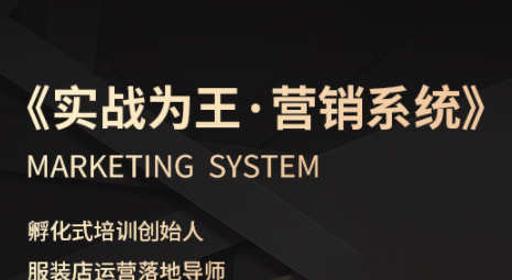 老杨·服装老板必修课《实战为王-营销系统》实现业绩被动式增长-初遇