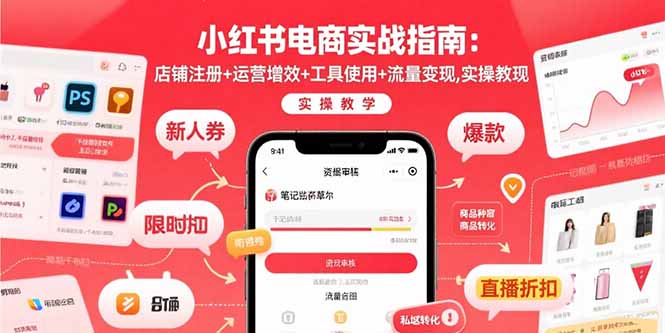 小红书电商实战指南:店铺注册+运营增效+工具使用+流量变现,实操教学-初遇