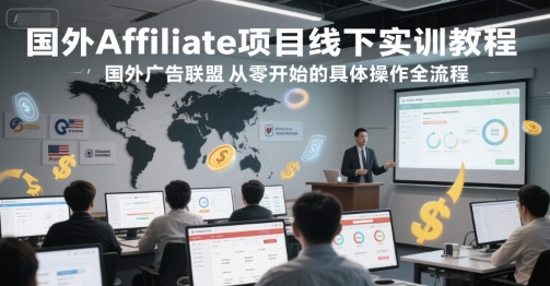 国外Affiliate项目线下实训教程,国外广告联盟从零开始的具体操作全流程-初遇