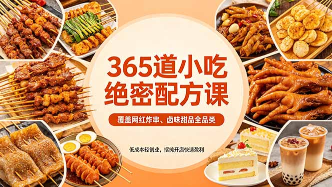365道小吃绝密配方课：覆盖网红炸串、卤味甜品全品类，低成本轻创业，摆摊开店快速盈利-初遇