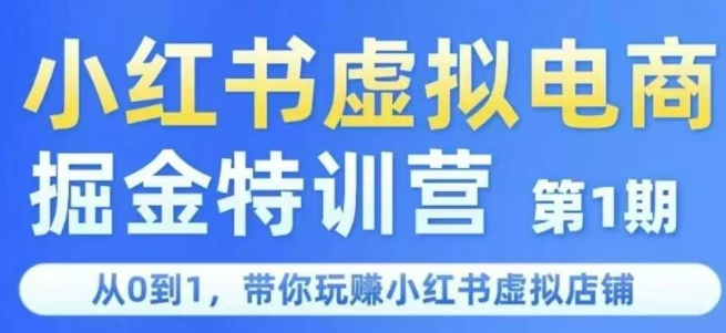 小红书虚拟电商掘金特训营第1期,从0到1,带你玩转小红书虚拟店铺-初遇